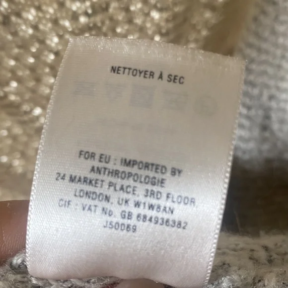 Anthropologie Angel Of The North Wool Blend Drape Tan/Cream Boho Cardigan Large - Picture 9 of 12